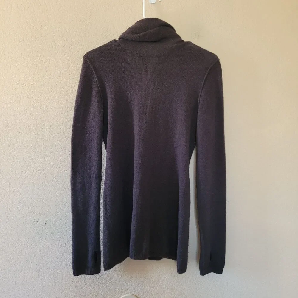 Inhabit Womens Cashmere Cardigan Small Brown Layered Long Sleeve Button Ribbed